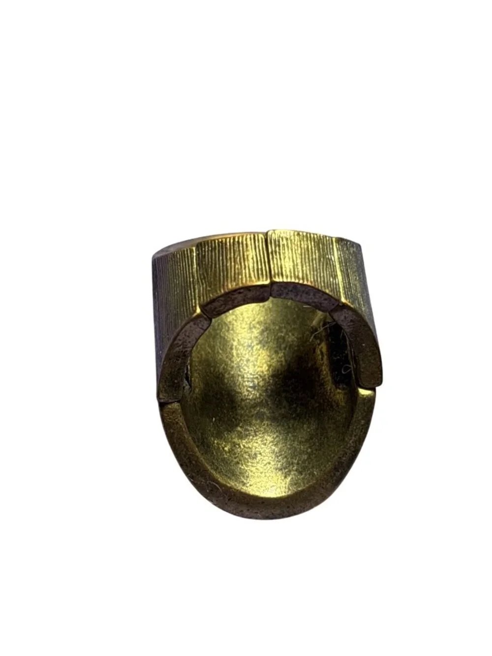 Textured Antiqued Goldtone Stretchy Ring